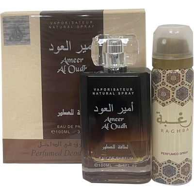 Rasheed-Parfum-Arabesc-Original-Lattafa Perfumes-Ameer al Oud Apa de Parfum 100ml + Deodorant Spray 50ml-100 ml